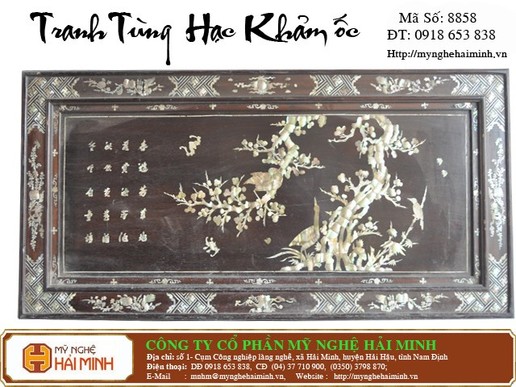 Tranh Tùng Hạc khảm ốc - Mã số: TRA8858