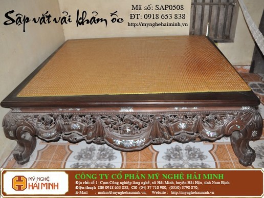 Sập gụ cũ Vắt Vải khảm ốc - Mã số: SAP0508