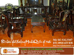 Bộ bàn ghế salong Minh Quốc gỗ trắc 08 món - Mã số : SAL5167 