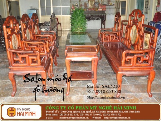   Salon móc đá gỗ hương - mã số: SAL5210
