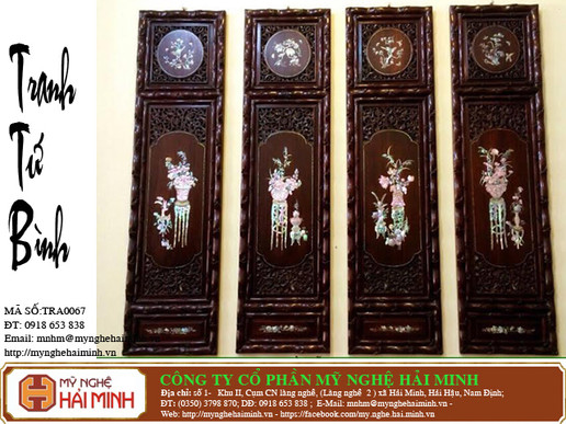 Tranh tứ bình khảm ốc - Mã số TRA0067