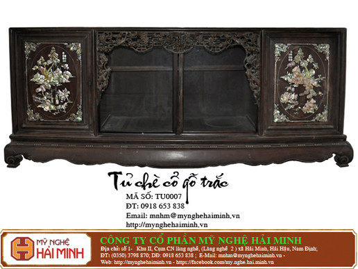 Tủ chè cổ gỗ trắc - Mã số TU0007
