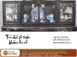 Tủ chè gỗ trắc khảm ốc cổ -  Mã số TU5101