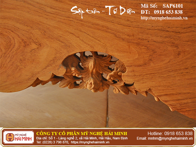 Sập trơn gỗ hương đá quây tứ diện - Mã số: SAP6101 5